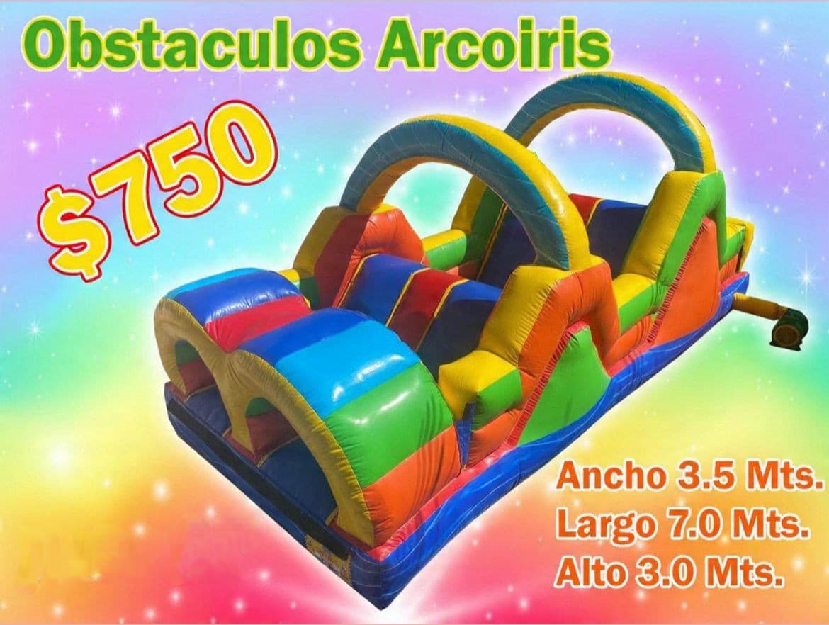 Brincolín Obstáculos Arcoíris