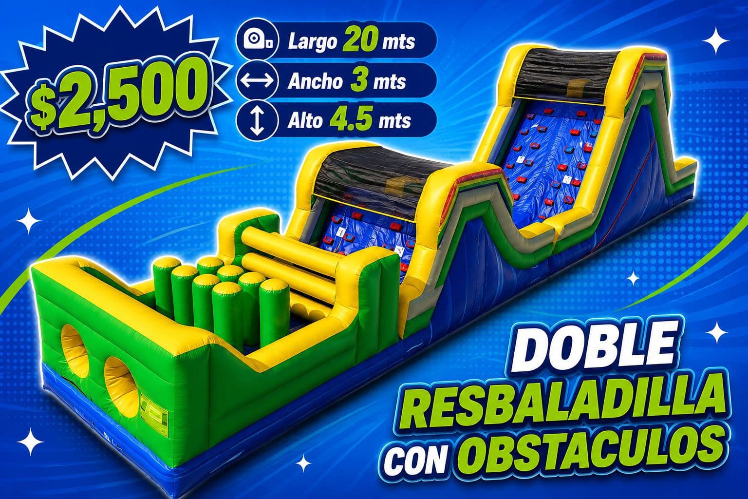 Obstaculos Con Doble Resbaladilla